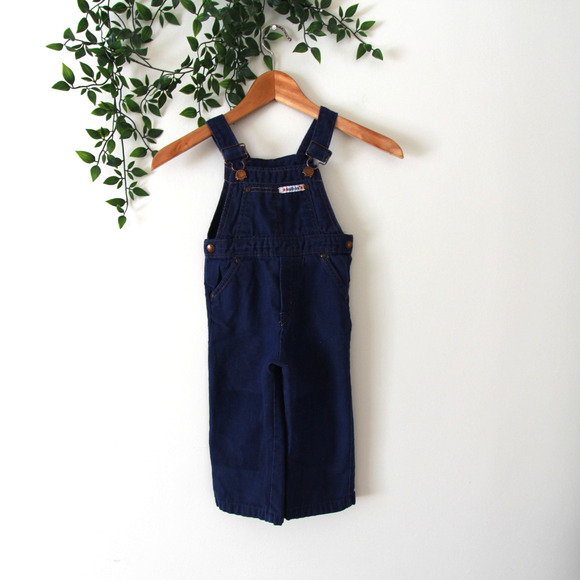 Vintage Kids Children Health Tex Cotton Blue Overalls Size 2T Made In USA - Picture 1 of 4